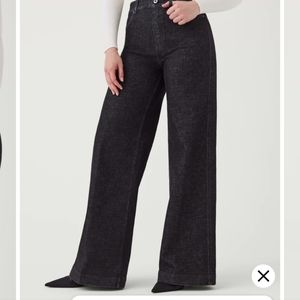 Spanx Wide Leg Jeans Charcoal Sz Large Regular